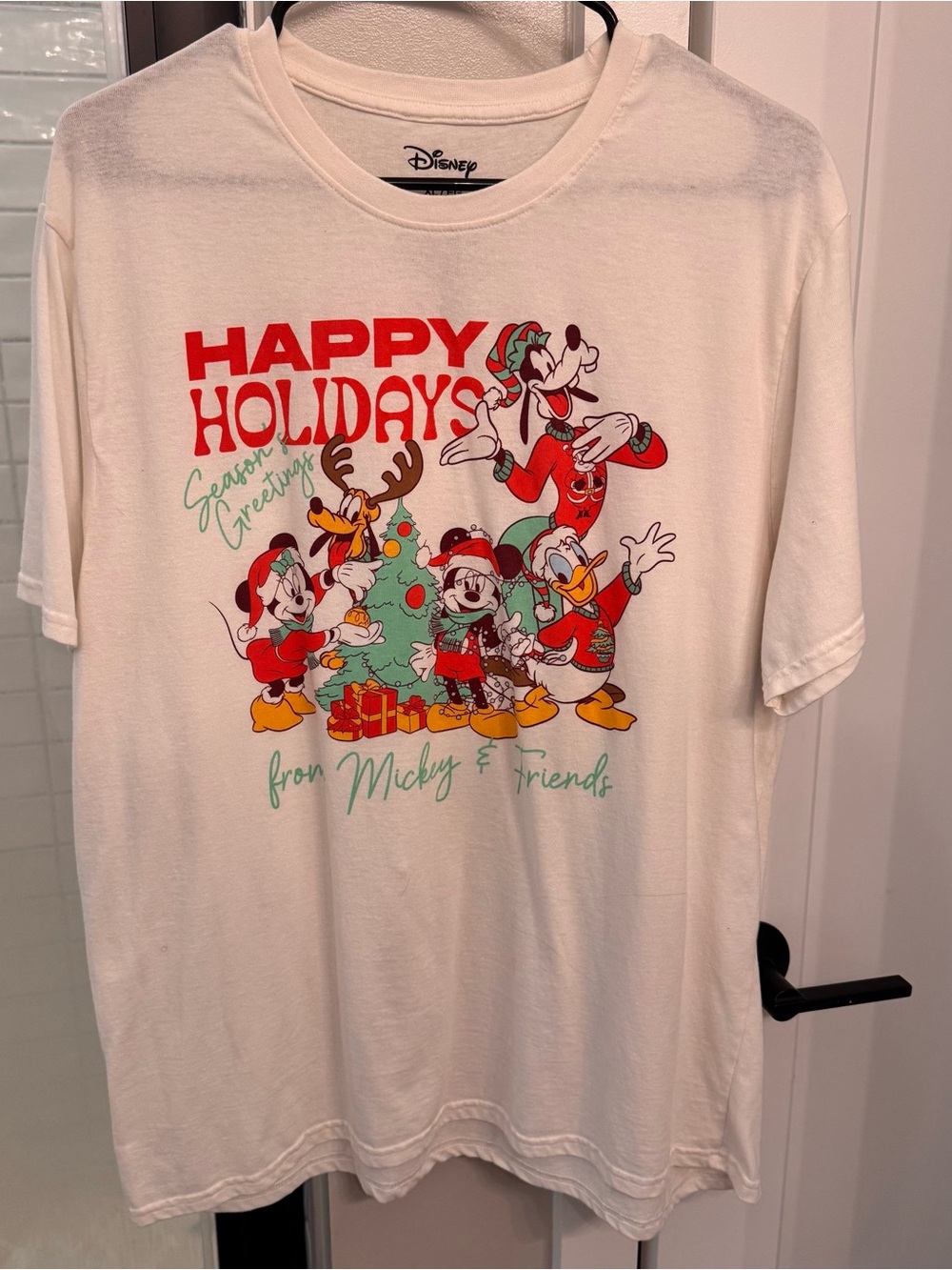 Disney White 'Happy Holidays' Mickey & Friends Graphic Tee